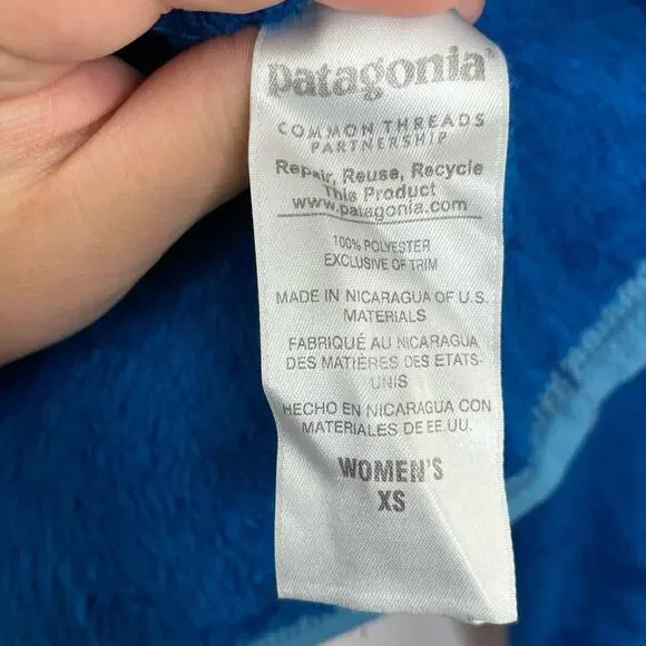 Patagonia Polartec 1/4 snap-T blue outdoor pullover sweater women's size XS - Picture 11 of 16